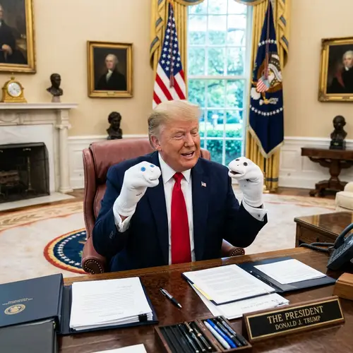 Donald Trump Sock Puppets in the Oval Office