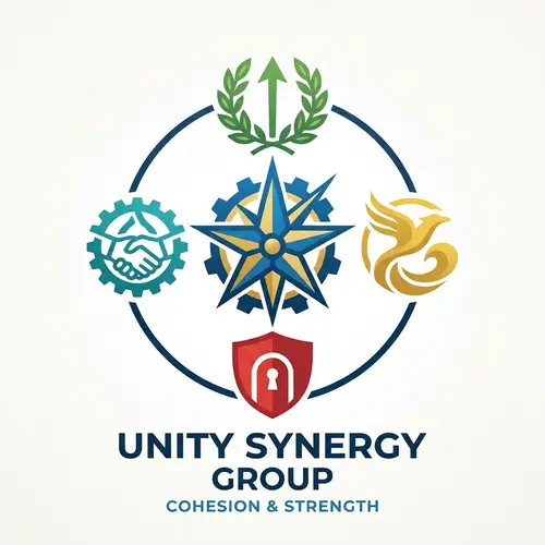 Unique Logo Design with Five Symbols Arranged Creatively