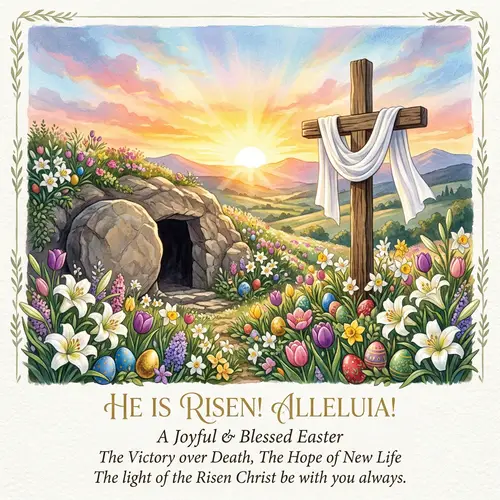 Christian Card for Easter | Resurrection of Christ Symbol