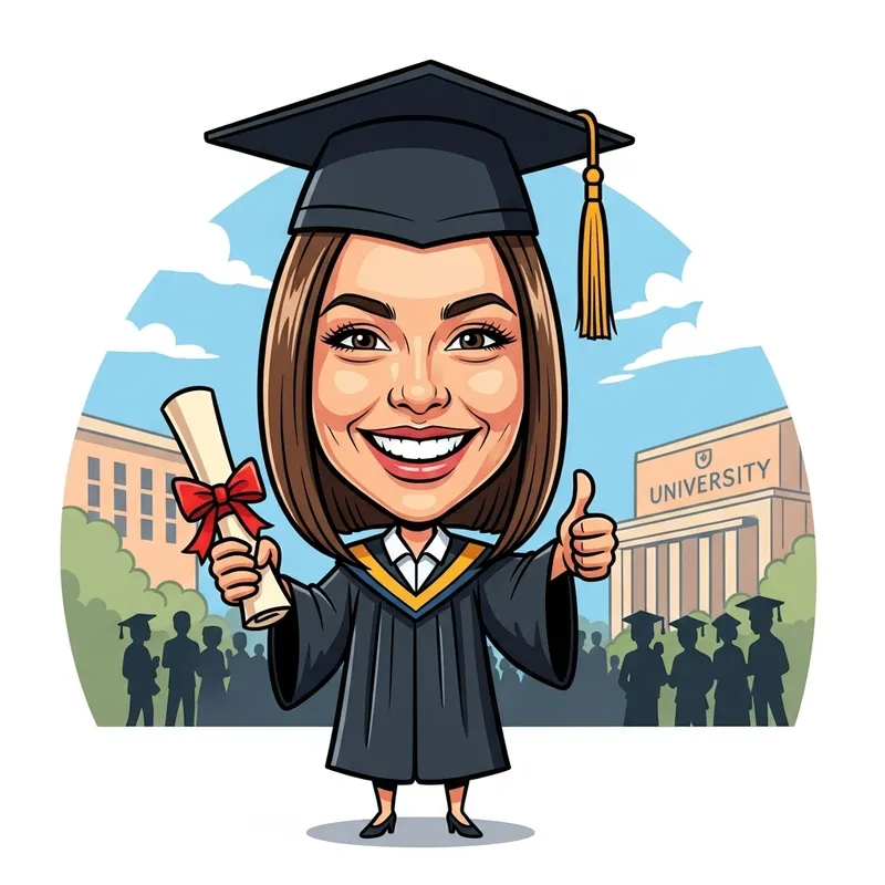 Funny Graduation Caricature for Your Friend