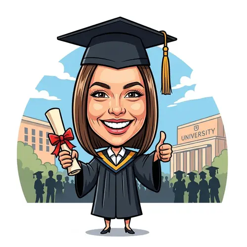 Funny Graduation Caricature for Your Friend