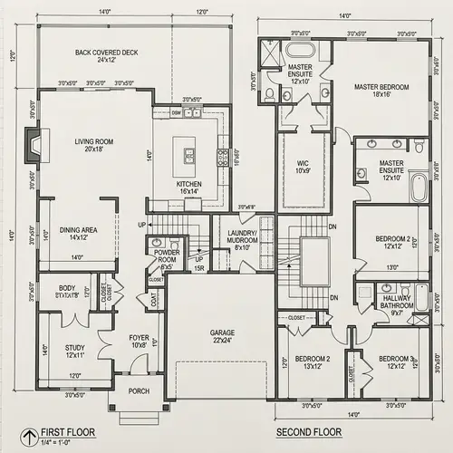 Detailed Residential Floor Plan for Homes
