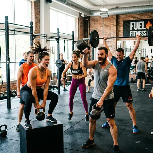 Vibrant Group Fitness Exercise in Modern Gym