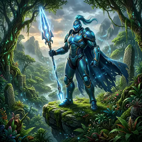 Majestic Blue Guardian in Verdant Natural Terrain