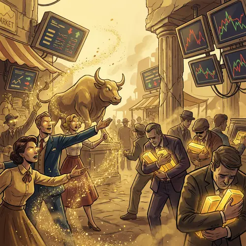 Dynamic Gold Market Illustration Revealing Bullish Intent and Market Volatility