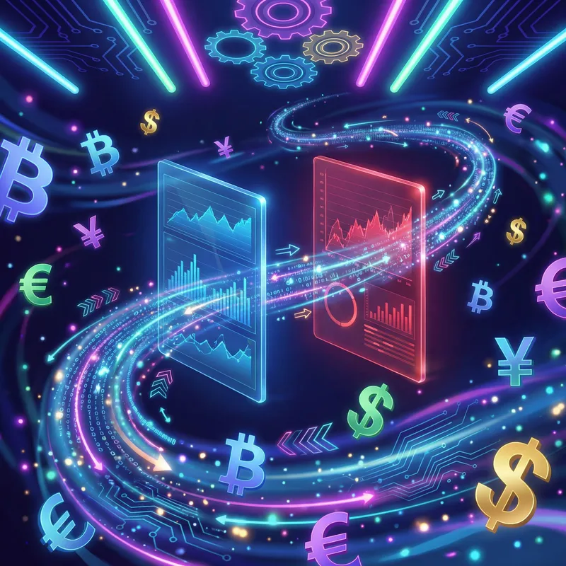 Copy Trading in Cyberpunk Aura | Financial Market Graphs