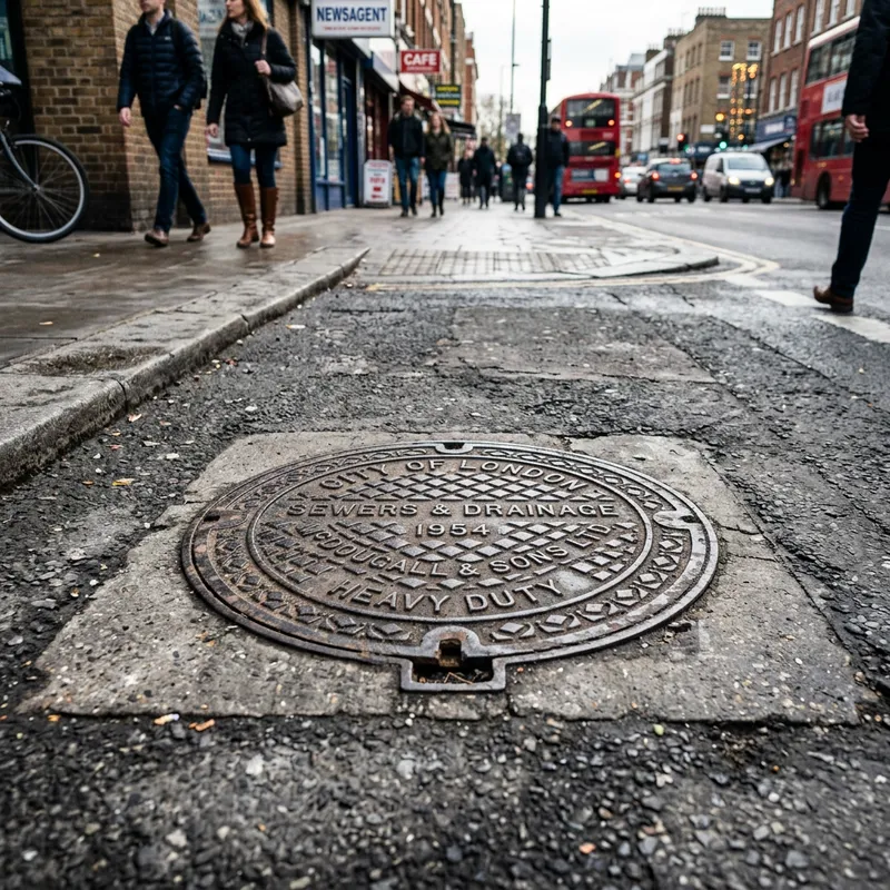 Frozen City Street Manhole Cover | Markings & Wear Patterns