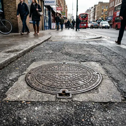 Urban Metal Manhole Cover | Markings & Wear Patterns