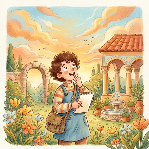 Wandering Artist in Renaissance Garden | Inspiring Outdoor Scene