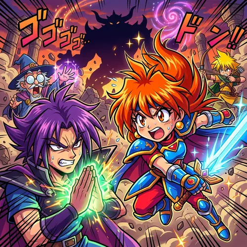 Vibrant Anime-Style Illustration with Saturated Colors