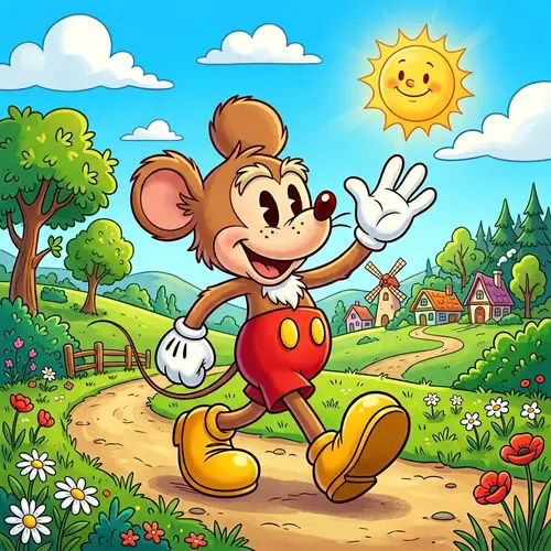 Cute Mouse Character in Sunny 2D Style | Disney Inspired