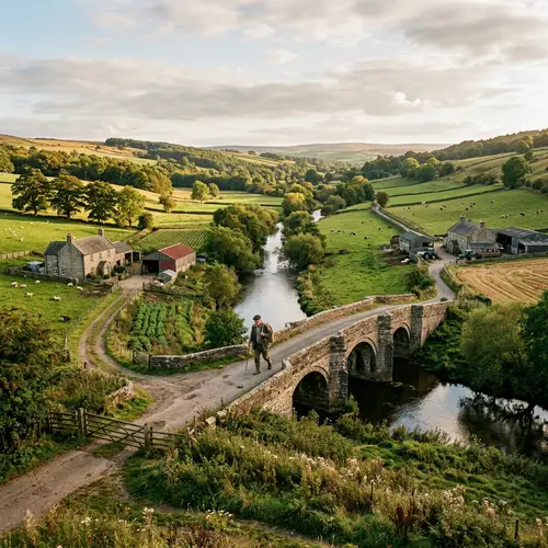 Two Farms, a Bridge, and a Farmer