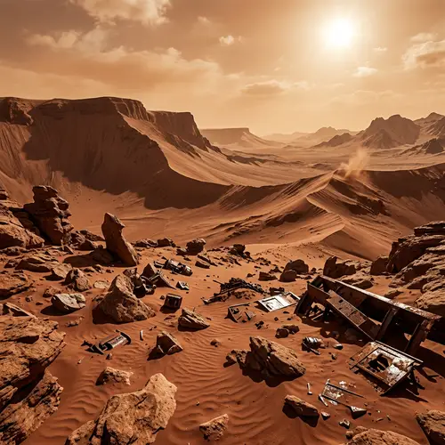 Reddish Earth Terran on Dune-Style Alien Planet