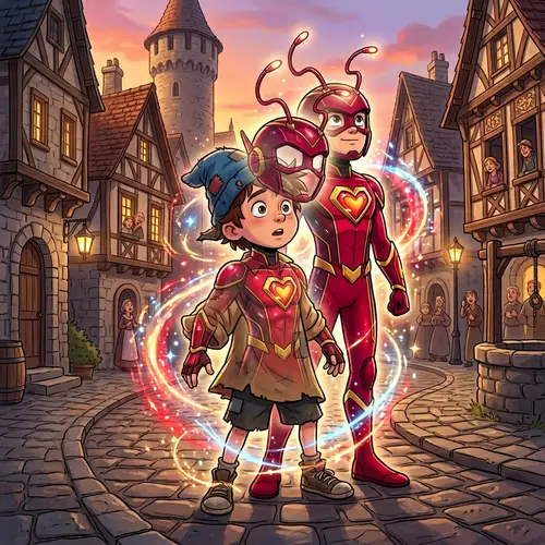 Transforming Boy into Crimson Hero | Animated Scene