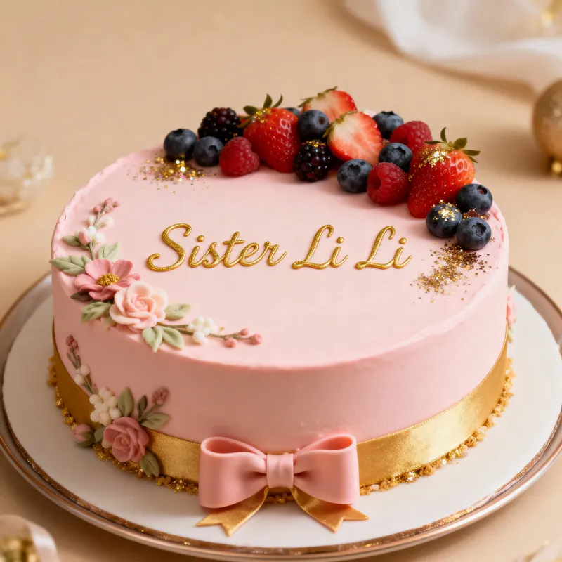 Elegant Birthday Cake for Sister Li Li