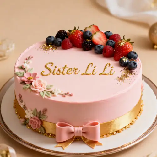 Elegant Birthday Cake for Sister Li Li