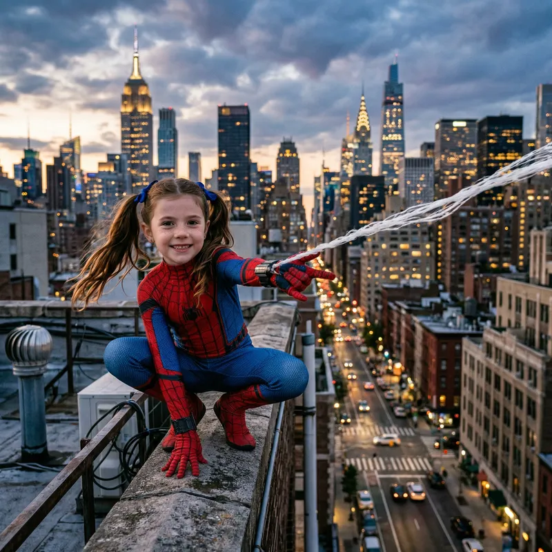 Realistic Spider Girl Portrait of My Granddaughter