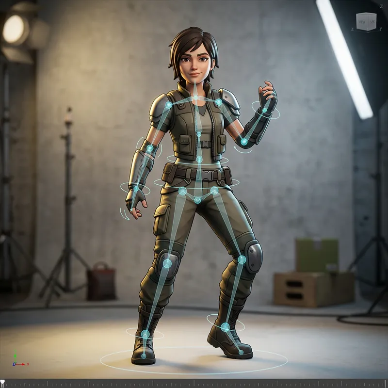 3D Character Model Rigging and Lighting Service