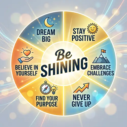 Be SHINING - Motivational White Circle Fields