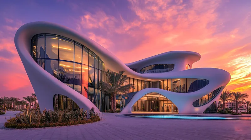 Stunning Modern Villa in Dubai at Sunset