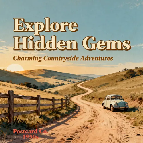 Vintage Travel Postcard with Scenic Landscape