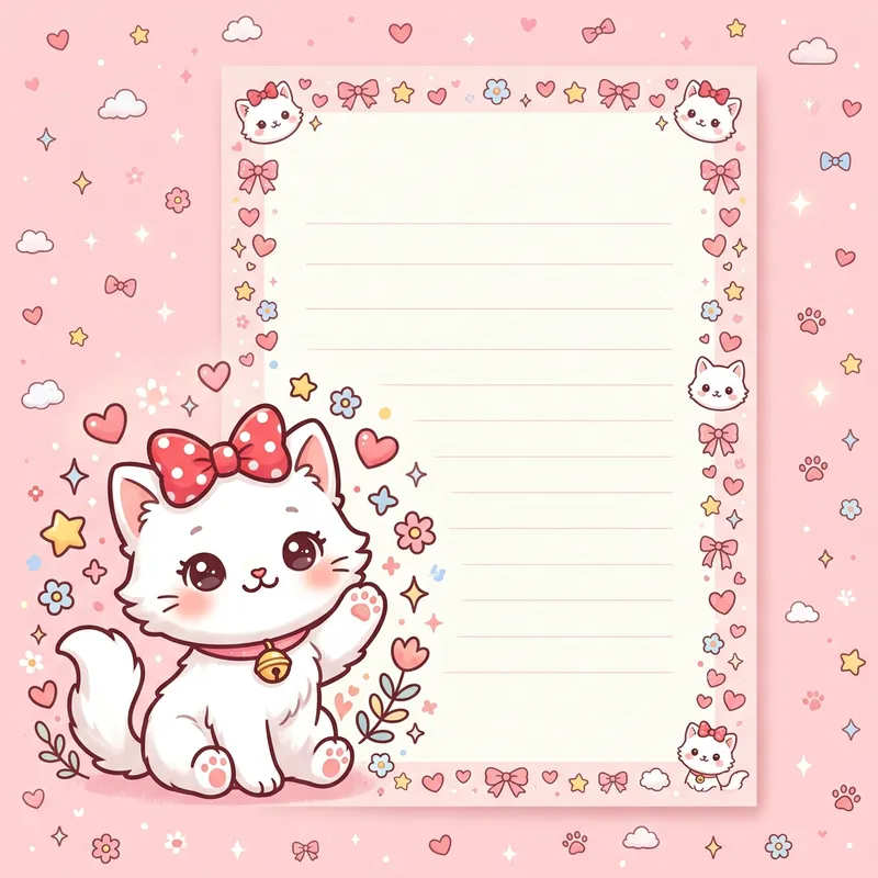 Cute Hello Kitty Letter Background