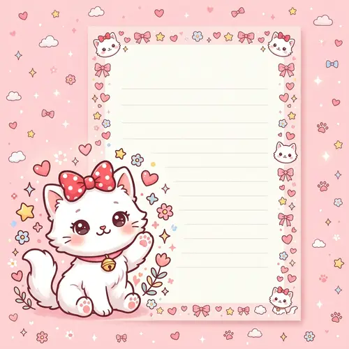 Lovable Hello Kitty Letter Background