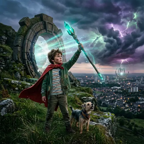 Young Boy Saving the World - Heroic Action