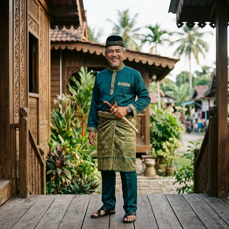 Traditional Malaysian Men's Attire: Baju Melayu & Songkok
