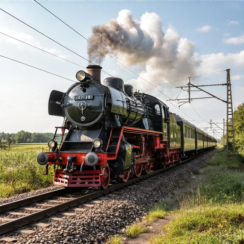 Round CD Cover Design with Train Image