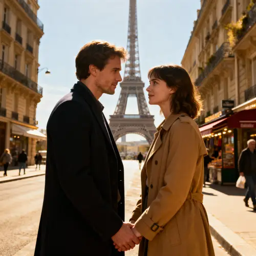 Romantic Couple at the Eiffel Tower | Love in Paris