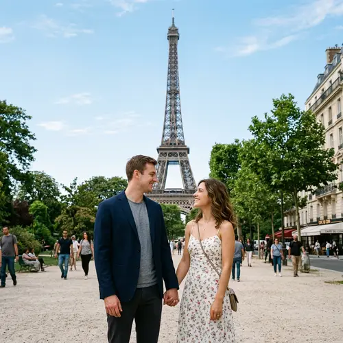 Romantic Couple at the Eiffel Tower | Love in Paris