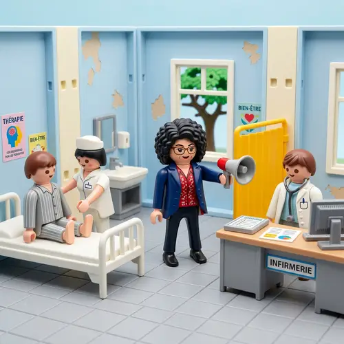 Ersilia Soudais Playmobil Caricature in Asylum