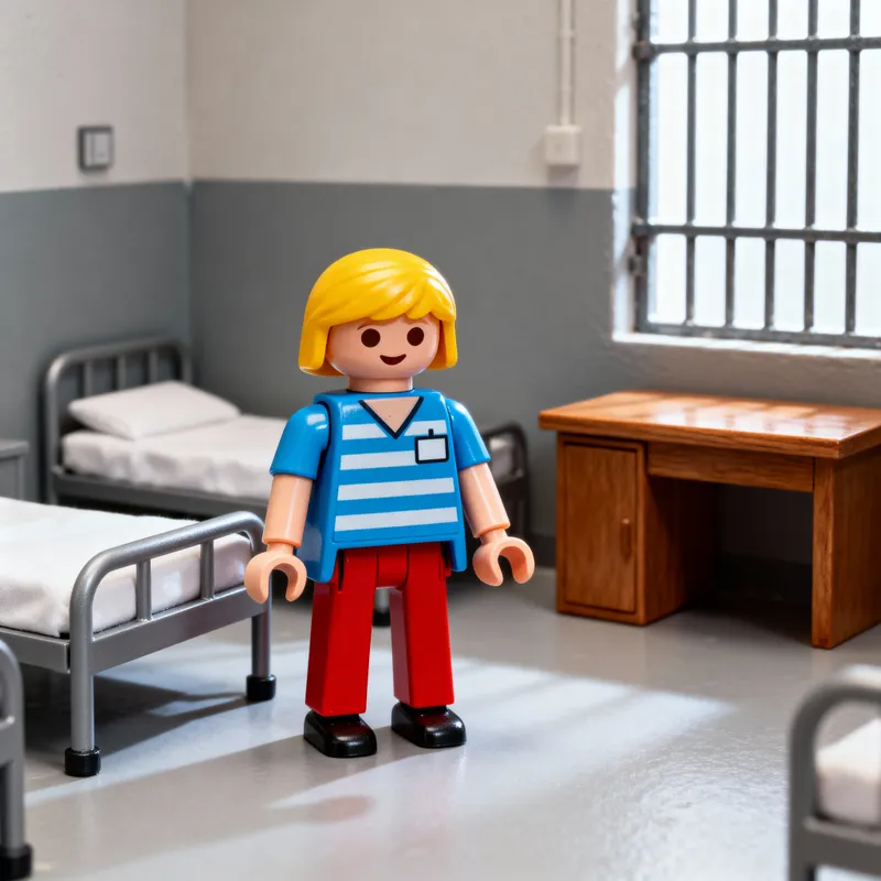 Ersilia Soudais Playmobil Caricature in Asylum