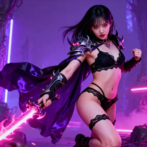 Zoey from Kpop Demon Hunters in a G String