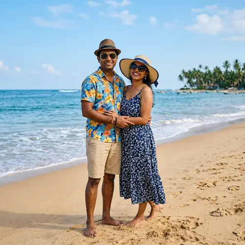 Sri Lankan Couple Beach Outfit | Beach Fashion Inspiration