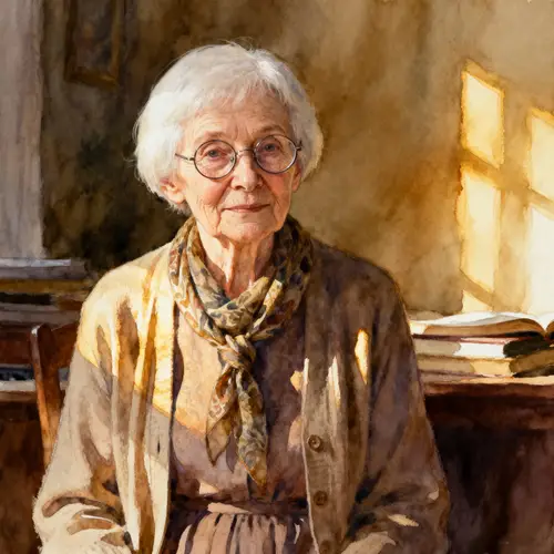 Hyperrealistic Watercolor Librarian Clara Art