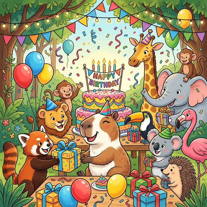 Capaybara Birthday Celebration with Friends