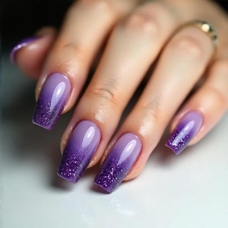 Stunning Baby Boomer Nails: Lavender to Purple Gradient Stunning Baby Boomer Nails: Lavender to Purple Gradient