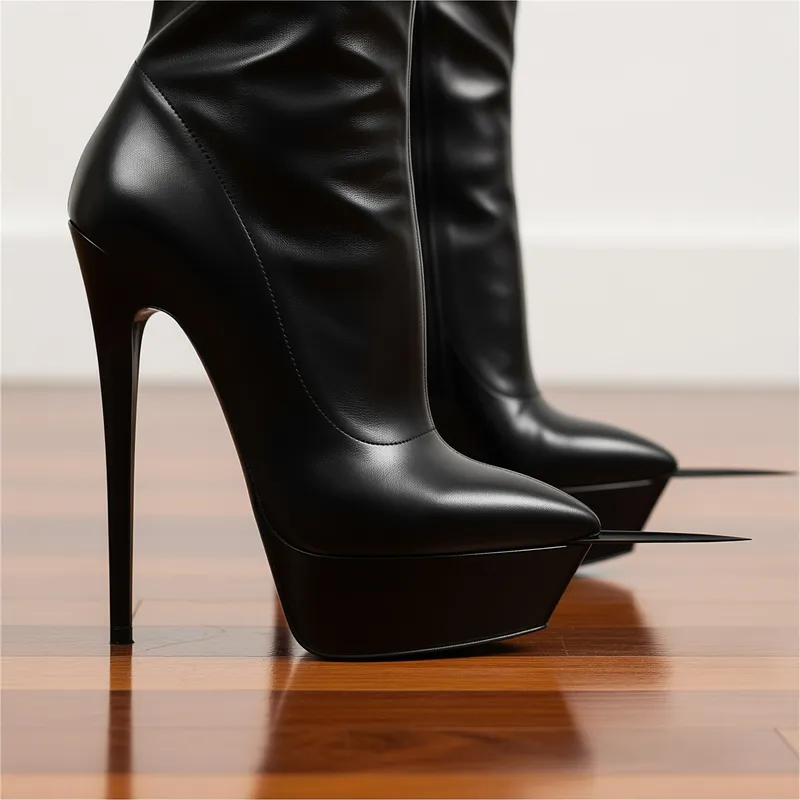 High Heeled Stiletto Ankle Boots