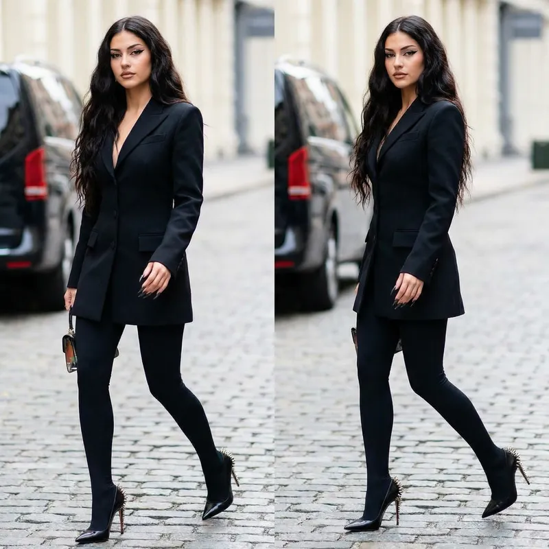 Stylish Look: Young Woman with Claw Nails & Heels