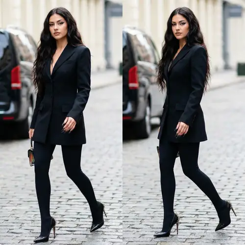 Stylish Look: Young Woman with Claw Nails & Heels