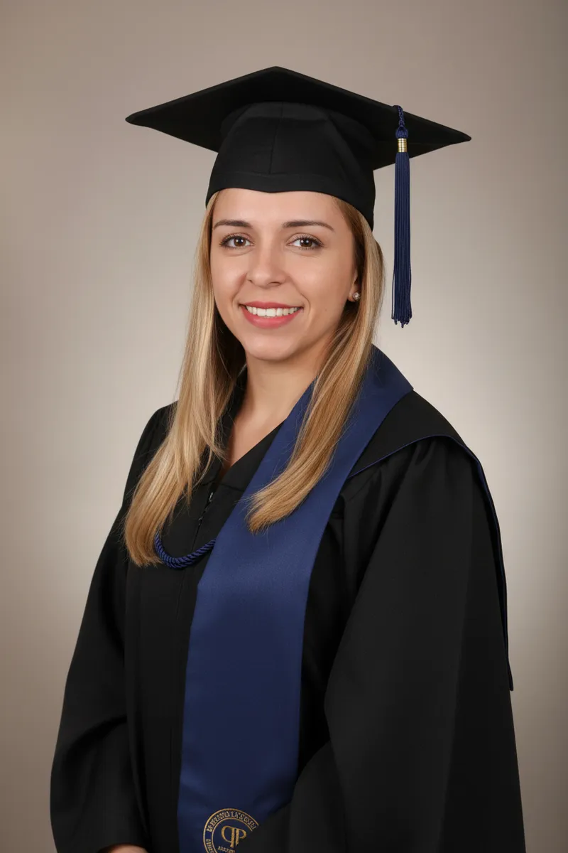 University Graduation Portrait in Classic Studio
