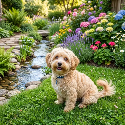 Gorgeous Small Dog in a Blooming Garden | Soft Fluffy Fur