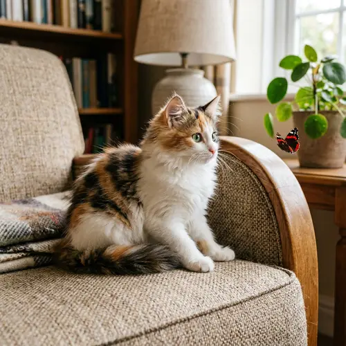 Adorable Cat | Small Domestic Feline with Fluffy Fur
