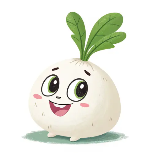 Cheerful Chubby Radish with Green Sprout