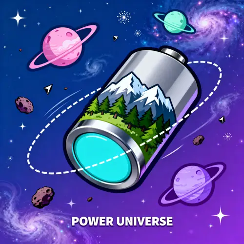 Unique Battery Planet Sticker Design