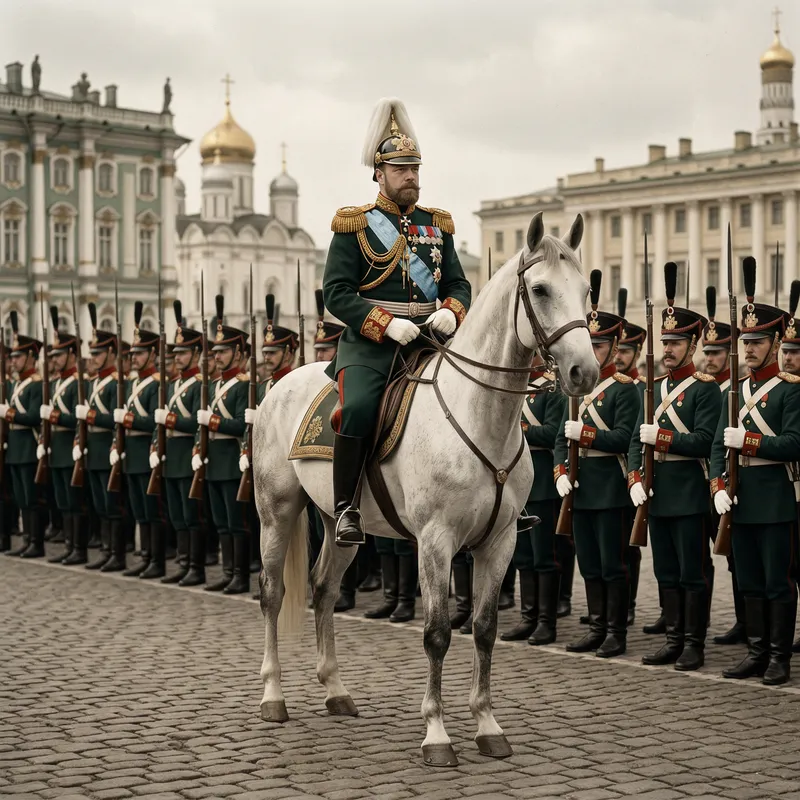 Majestic Russian Emperor on Horseback Artwork