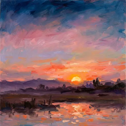Breathtaking Sunrise - Impressionist Painting