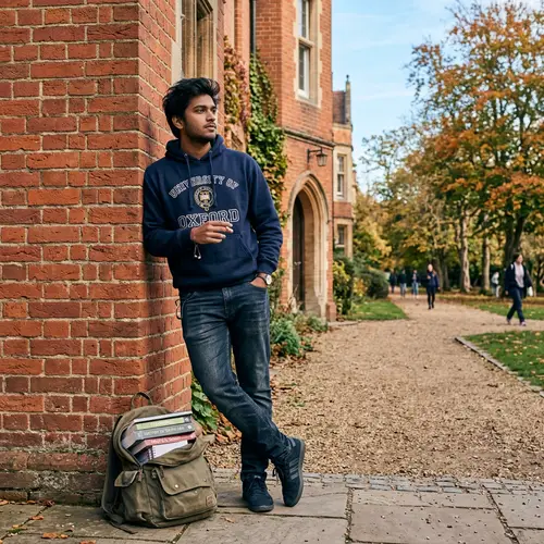 Young South Asian Male Student at University Campus